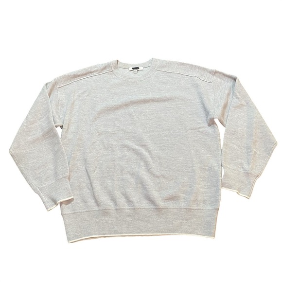 Madewell Sweaters - Madewell NWT Women's 100% Merino Wool Light Gray Crewneck Pullover Sweater Small